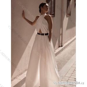 Women's Long Chiffon Short Sleeve Dress (S/M ONE SIZE) ITALIAN FASHION IMWGM23456