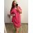 Women's Long Chiffon Short Sleeve Dress (S/M ONE SIZE) ITALIAN FASHION IMWGS231048 3xl / 4xl béžová