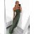 Women's Strappy Long Jumpsuit (S/M ONE SIZE) ITALIAN FASHION IMWA236511/DU S/M Khaki