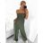 Women's Strappy Long Jumpsuit (S/M ONE SIZE) ITALIAN FASHION IMWA236511/DU S/M Khaki