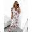 Women's Long Chiffon Short Sleeve Dress (S/M ONE SIZE) ITALIAN FASHION IMWGS231048
