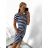 Dress short sleeve long summer strip womens (uni sl) ITALIAN MODA IM718227