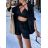 Women's Summer Shirt, Top and Shorts Set (S/M ONE SIZE) ITALIAN FASHION IMWGB232313