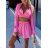Women's Summer Shirt, Top and Shorts Set (S/M ONE SIZE) ITALIAN FASHION IMWGB232313