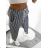 Women's Long Stripe Sweatpants (S/M/L ONE SIZE) ITALIAN FASHION IM723003