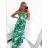 Women's long chiffon summer dress (S / M ONE SIZE) ITALIAN FASHION IMWB222509 S/M Green