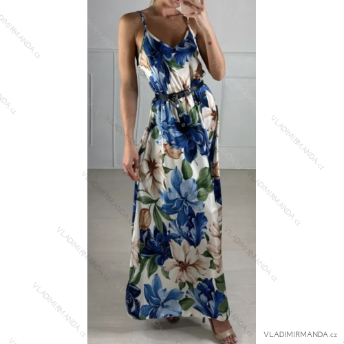 Long summer dress with straps for women (S/M ONE SIZE) ITALIAN FASHION IMPBB23S3326A