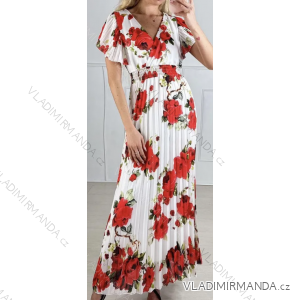 Women's Long Summer Short Sleeve Dress (S/M ONE SIZE) ITALIAN FASHION IMPBB2320203sA