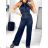 Women's Long Elegant Sleeveless Jumpsuit (S/M ONE SIZE) ITALIAN FASHION IMPGM23148