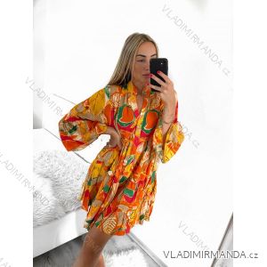 Summer Oversize Long Sleeve Women's Plus Size Shirt Dress (S/M/L/XL/2XL ONE SIZE) ITALIAN FASHION IM8239802-5/DR