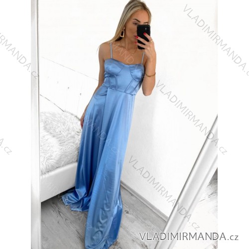 Šaty letní na ramínka dámské (S/M ONE SIZE) ITALSKÁ MÓDA IMPBB22B21841 S/M Light blue