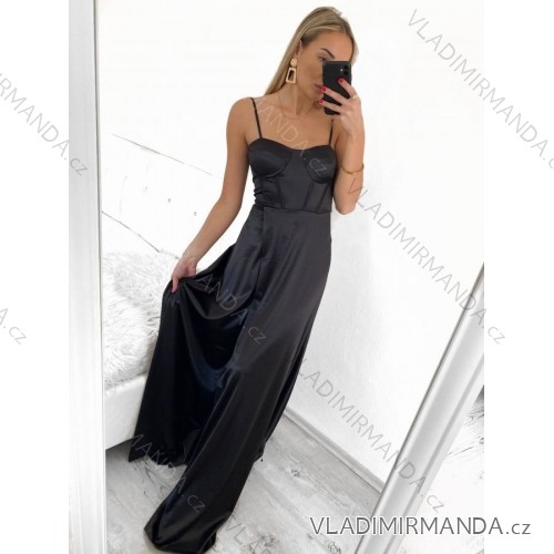 Šaty letní na ramínka dámské (S/M ONE SIZE) ITALSKÁ MÓDA IMPBB22B21841 S/M black