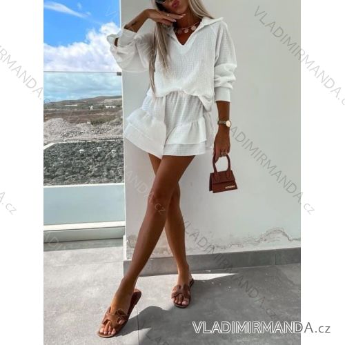 Women's Summer Muslin Tunic and Shorts Set (S/M ONE SIZE) ITALIAN FASHION IMWGB232342