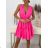 Women's Long Chiffon Short Sleeve Dress (S/M ONE SIZE) ITALIAN FASHION IMWGS231048