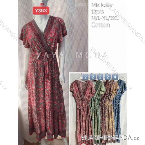 Women's long summer dress with straps (S / M ONE SIZE) ITALIAN FASHION IMWA221623