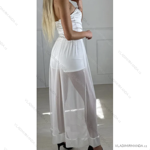 Women's Long Summer Elegant Strapless Dress (S/M ONE SIZE) ITALIAN FASHION IMPBB23A15602