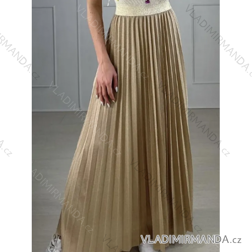 Women's Long Pleated Skirt (S/M ONE SIZE) ITALIAN FASHION IMPBB23S4044