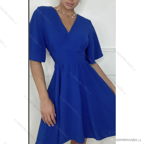 Women's Summer Elegant Short Sleeve Dress (S/M ONE SIZE) ITALIAN FASHION IMPBB23D231103