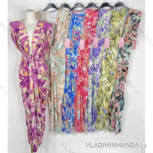 Women's Long Sleeveless Summer Dress (S/M ONE SIZE) ITALIAN FASHION IMPBB23A119222