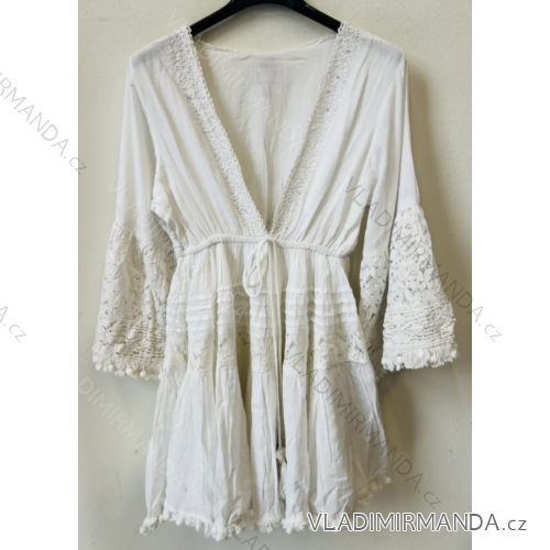 Women's Summer Boho Lace Long Sleeve Dress (S/M ONE SIZE) ITALIAN FASHION IMPEM238597.8600.8595