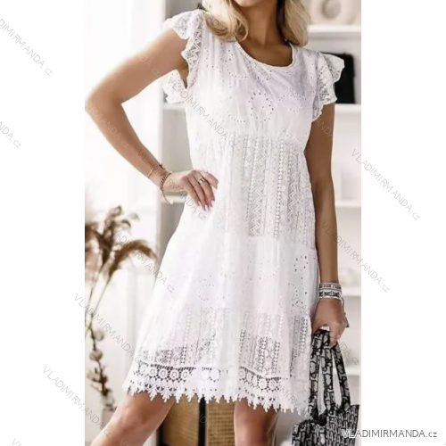 Women's Summer Boho Lace Sleeveless Dress (S/M ONE SIZE) ITALIAN FASHION IMPEM231125