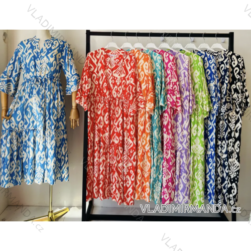 Women's 3/4 Long Sleeve Summer Dress (S/M ONE SIZE) ITALIAN FASHION IMPEM24R9629