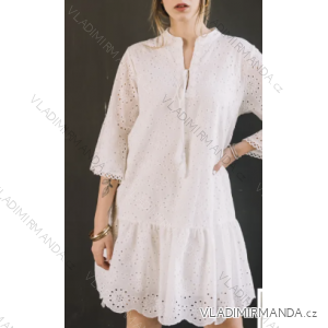 Women's Summer Boho Lace Shirt Dress Long Sleeve (S/M ONE SIZE) ITALIAN FASHION IMPEM23H0820