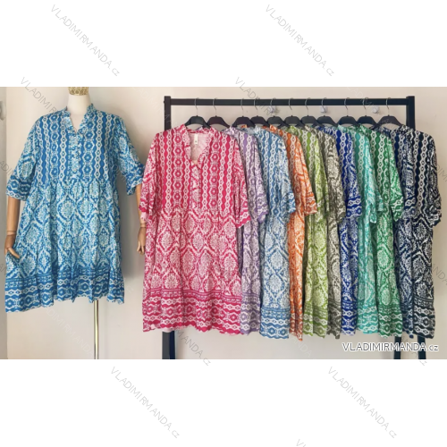 Women's 3/4 Long Sleeve Summer Dress (S/M ONE SIZE) ITALIAN FASHION IMPEM235513