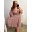 Women's Lace Cotton Short Sleeve Dress (S/M ONE SIZE) ITALIAN FASHION IMM23M7267 0-4 months Old-pink