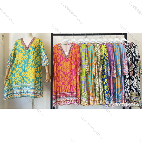 Women's 3/4 Long Sleeve Summer Dress (S/M ONE SIZE) ITALIAN FASHION IMPEM23C8022