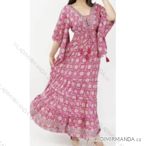 Women's Long Summer 3/4 Long Sleeve Dress (S/M ONE SIZE) INDIAN FASHION IMPEM23 AM319G
