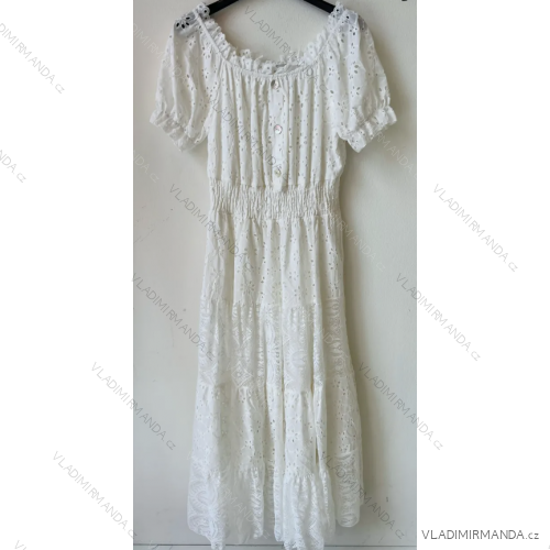 Women's Summer Boho Lace Short Sleeve Dress (S/M ONE SIZE) ITALIAN FASHION IMPEM231662