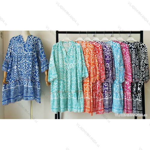 Women's 3/4 Long Sleeve Summer Dress (S/M ONE SIZE) ITALIAN FASHION IMPEM23C5138A