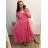 Women's Long Chiffon Short Sleeve Dress (S/M ONE SIZE) ITALIAN FASHION IMWGS231048