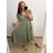 Women's Long Chiffon Short Sleeve Dress (S/M ONE SIZE) ITALIAN FASHION IMWGS231048