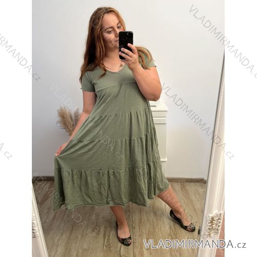 Women's Long Chiffon Short Sleeve Dress (S/M ONE SIZE) ITALIAN FASHION IMWGS231048