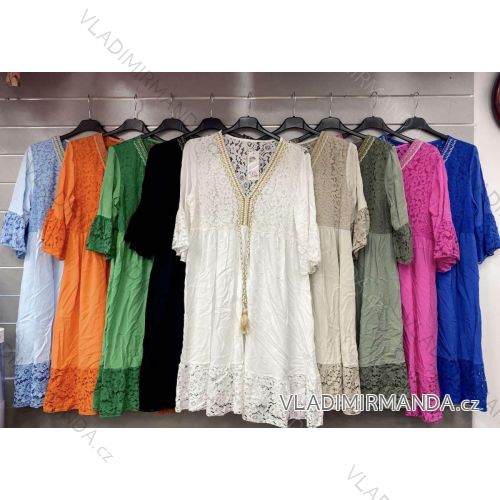 Women's Long Chiffon Short Sleeve Dress (S/M ONE SIZE) ITALIAN FASHION IMWGS231048