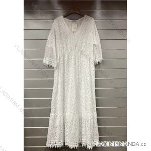 Women's Long Chiffon Short Sleeve Dress (S/M ONE SIZE) ITALIAN FASHION IMWGS231048