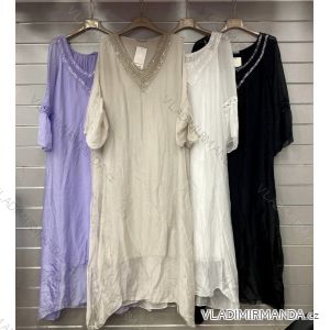 Women's Long Chiffon Short Sleeve Dress (S/M ONE SIZE) ITALIAN FASHION IMWGS231048