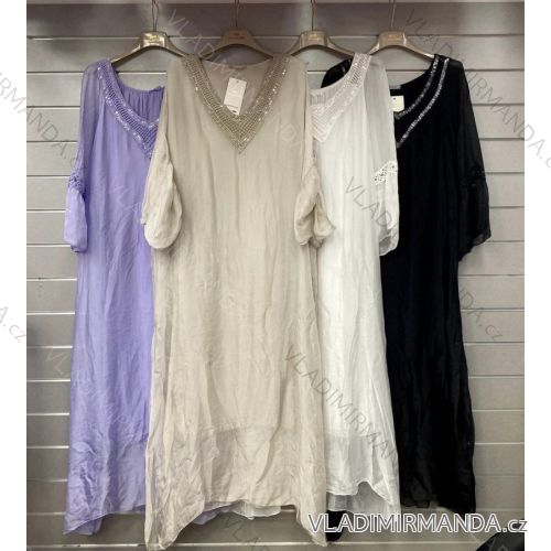 Women's Long Chiffon Short Sleeve Dress (S/M ONE SIZE) ITALIAN FASHION IMWGS231048