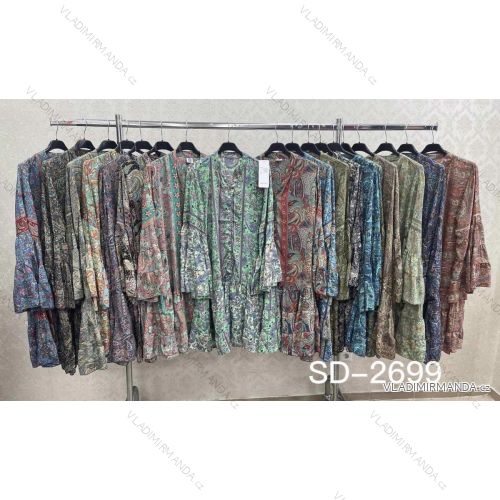 Women's Long Chiffon Short Sleeve Dress (S/M ONE SIZE) ITALIAN FASHION IMWGS231048