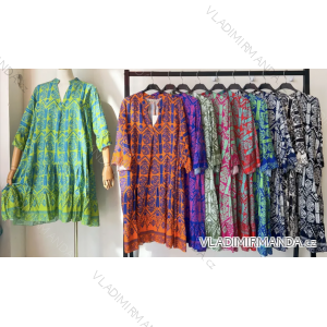 Women's 3/4 Long Sleeve Summer Dress (S/M ONE SIZE) INDIAN FASHION IMPEM235463