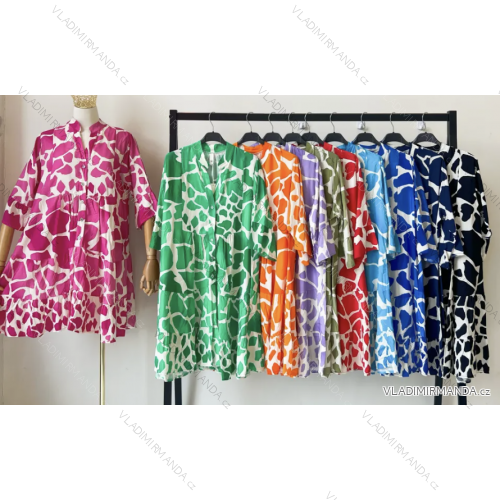 Women's 3/4 Long Sleeve Summer Dress (S/M ONE SIZE) ITALIAN FASHION IMPEM234247