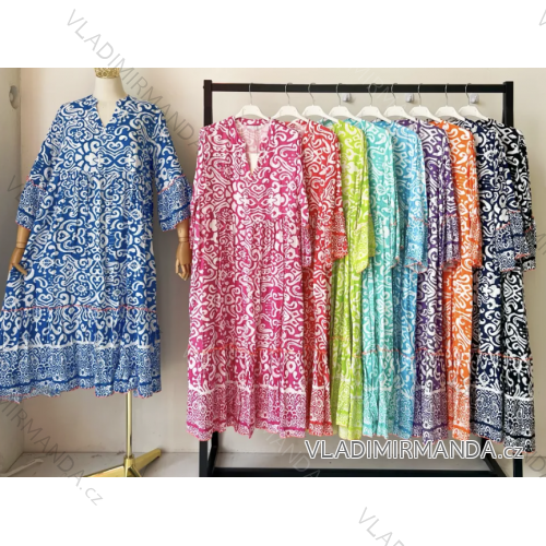 Women's oversized summer dress 3/4 long sleeve (S/M ONE SIZE) ITALIAN FASHION IMPEM25C7058