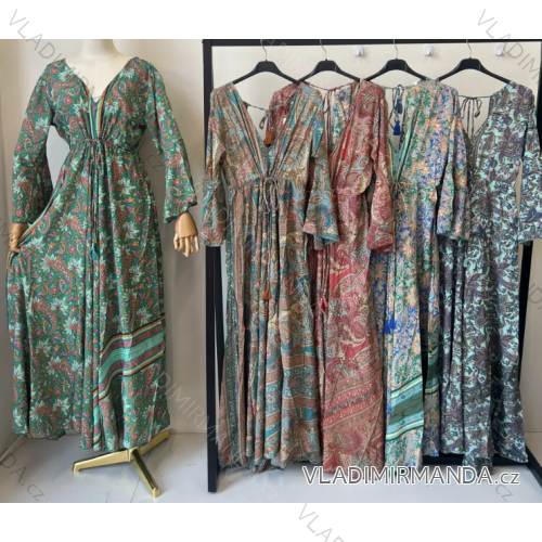 Women's Long Summer Long Sleeve Dress (S/M ONE SIZE) INDIAN FASHION IMPEM23G21