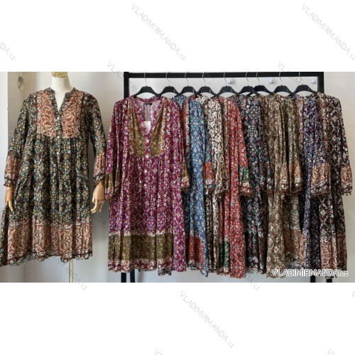 Women's Summer 3/4 Long Sleeve Dress (S/M ONE SIZE) INDIAN FASHION IMPEM23R9906