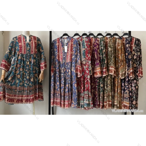 Women's Summer 3/4 Long Sleeve Dress (S/M ONE SIZE) INDIAN FASHION IMPEM23R9906A