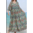 Women's Long Summer 3/4 Long Sleeve Dress (S/M ONE SIZE) INDIAN FASHION IMPEM2325017