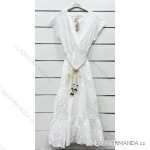 Women's Summer Boho Lace Belt Short Sleeve Dress (S/M ONE SIZE) ITALIAN FASHION IMWP232484
