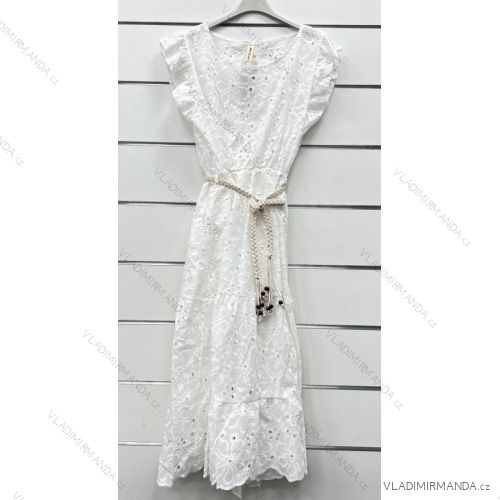Women's Summer Boho Lace Belt Short Sleeve Dress (S/M ONE SIZE) ITALIAN FASHION IMWP232487